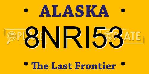 8NRI53 Alaska License Plate
