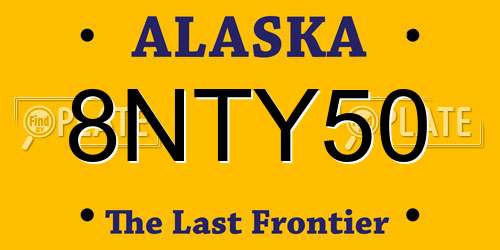 8NTY50 Alaska License Plate