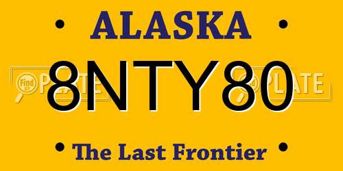 8NTY80 Alaska License Plate