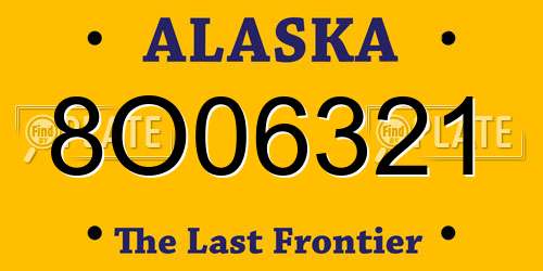 8O06321 Alaska License Plate