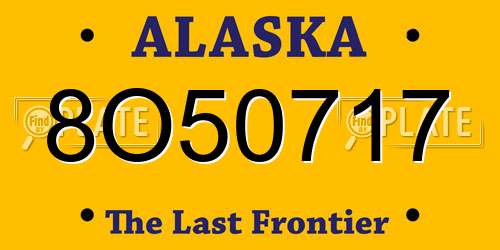 8O50717 Alaska License Plate