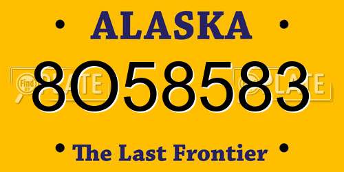 8O58583 Alaska License Plate