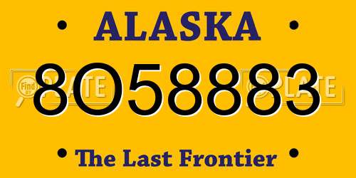 8O58883 Alaska License Plate