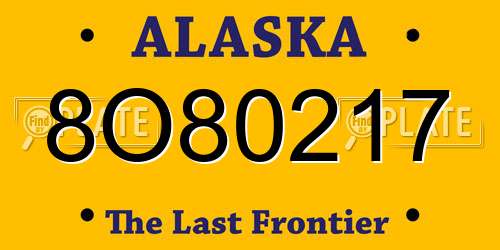 8O80217 Alaska License Plate