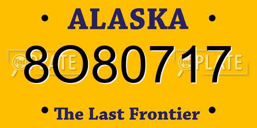 8O80717 Alaska License Plate
