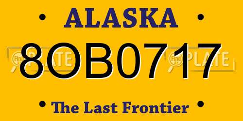 8OB0717 Alaska License Plate