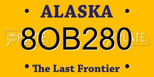 8OB280 Alaska License Plate