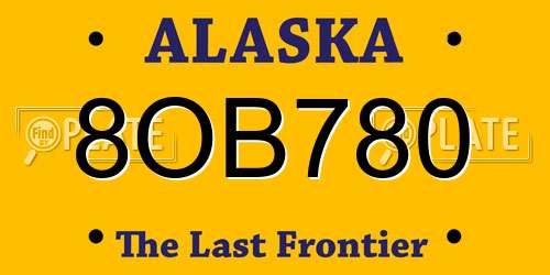 8OB780 Alaska License Plate