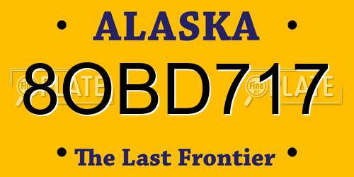 8OBD717 Alaska License Plate