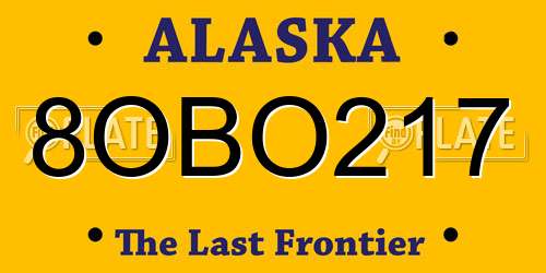 8OBO217 Alaska License Plate