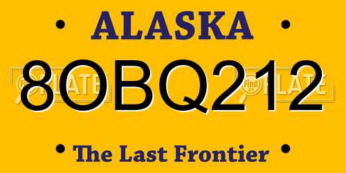 8OBQ212 Alaska License Plate