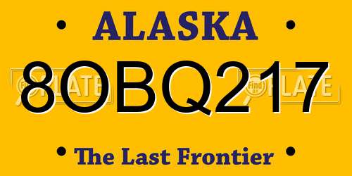 8OBQ217 Alaska License Plate