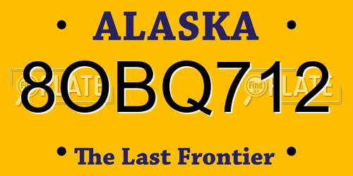 8OBQ712 Alaska License Plate