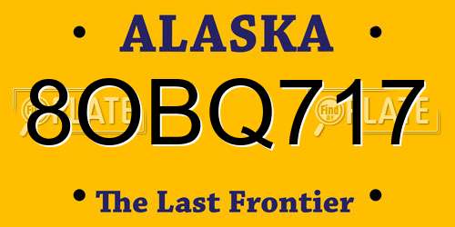 8OBQ717 Alaska License Plate