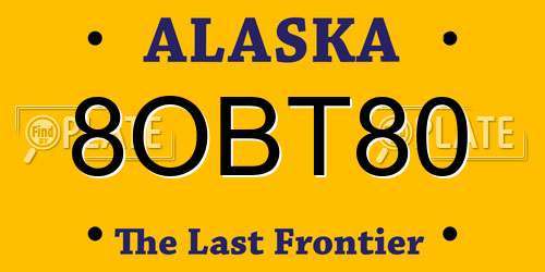 8OBT80 Alaska License Plate