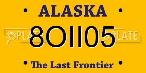 8OII05 Alaska License Plate