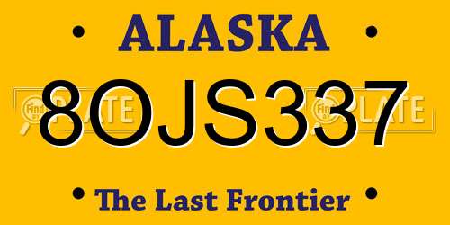 8OJS337 Alaska License Plate