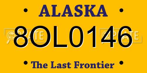 8OL0146 Alaska License Plate