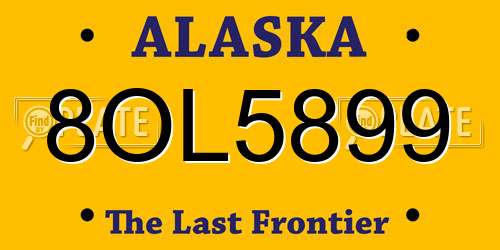 8OL5899 Alaska License Plate