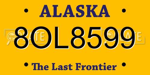 8OL8599 Alaska License Plate