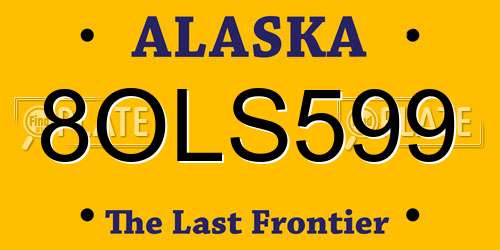 8OLS599 Alaska License Plate