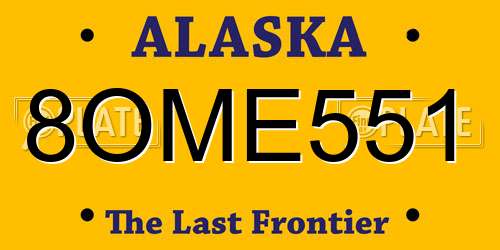 8OME551 Alaska License Plate