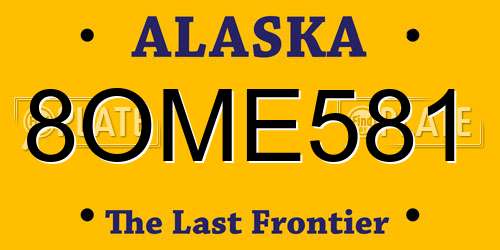 8OME581 Alaska License Plate