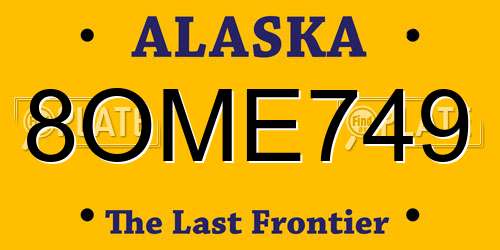 8OME749 Alaska License Plate