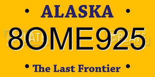 8OME925 Alaska License Plate
