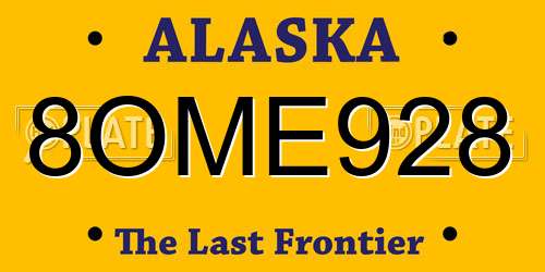 8OME928 Alaska License Plate
