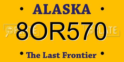 8OR570 Alaska License Plate