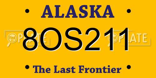 8OS211 Alaska License Plate