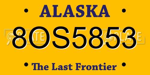 8OS5853 Alaska License Plate