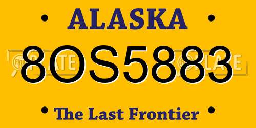 8OS5883 Alaska License Plate