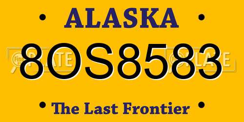 8OS8583 Alaska License Plate