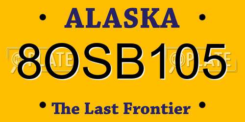 8OSB105 Alaska License Plate