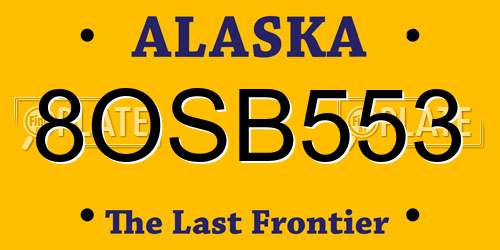 8OSB553 Alaska License Plate