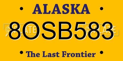 8OSB583 Alaska License Plate