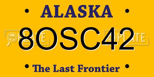 8OSC42 Alaska License Plate