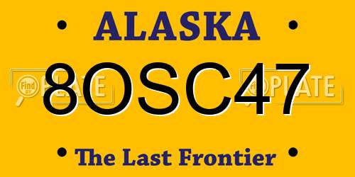 8OSC47 Alaska License Plate