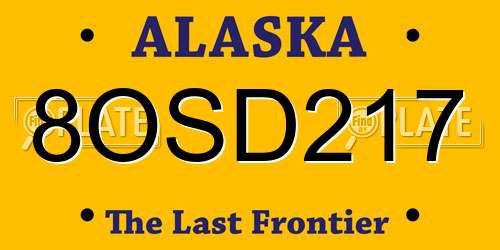 8OSD217 Alaska License Plate