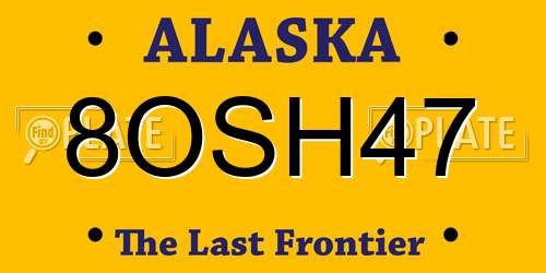 8OSH47 Alaska License Plate