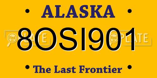 8OSI901 Alaska License Plate