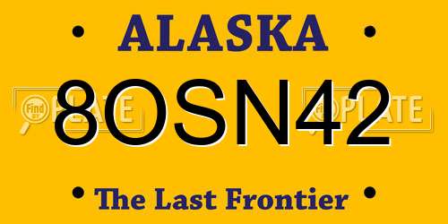 8OSN42 Alaska License Plate
