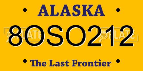 8OSO212 Alaska License Plate