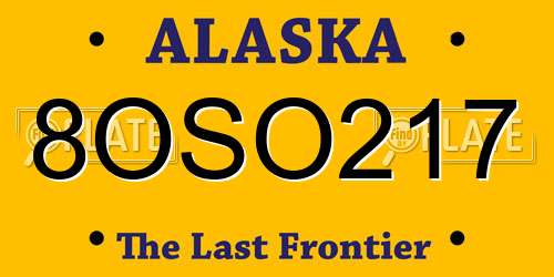 8OSO217 Alaska License Plate