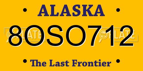 8OSO712 Alaska License Plate