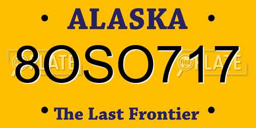 8OSO717 Alaska License Plate