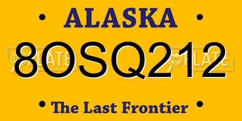 8OSQ212 Alaska License Plate