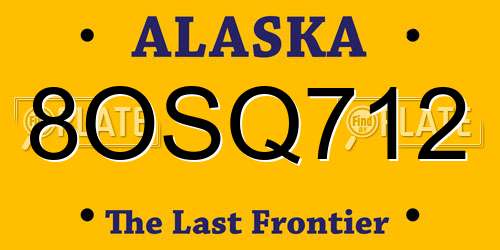 8OSQ712 Alaska License Plate